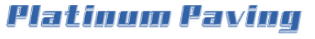The words "Platinum Paving" in a bold, blue, metallic-style font with a white gradient and shadow effect on a transparent background.